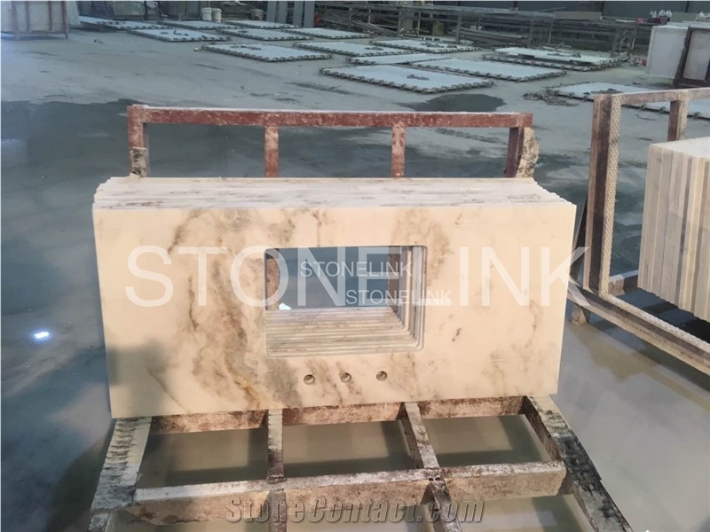 Bianco Oro Bathroom Vanity Tops, Chinese Natural Stone Countertops