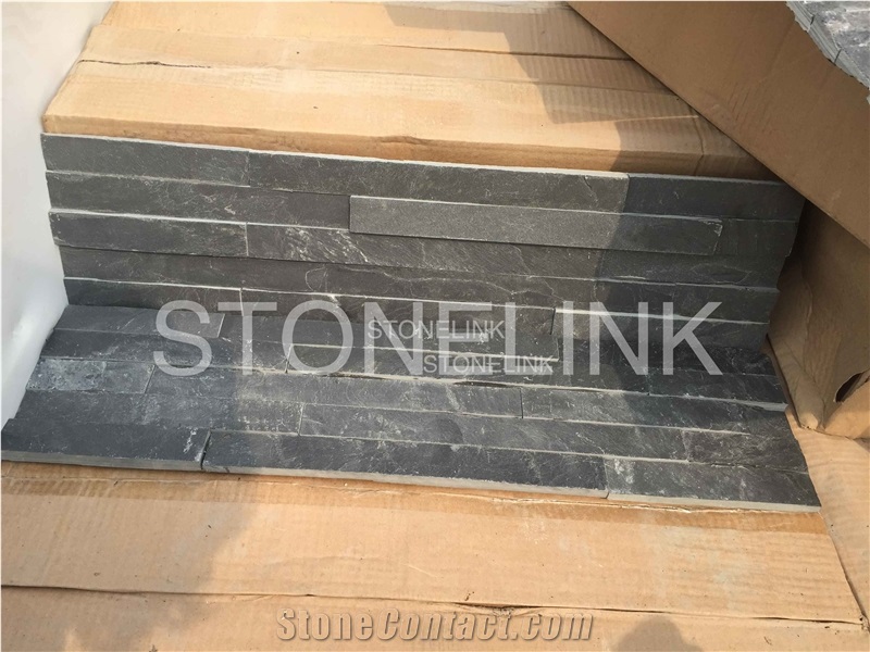 Black Slate Ledge Stone, Black Culture Stone Wall Cladding