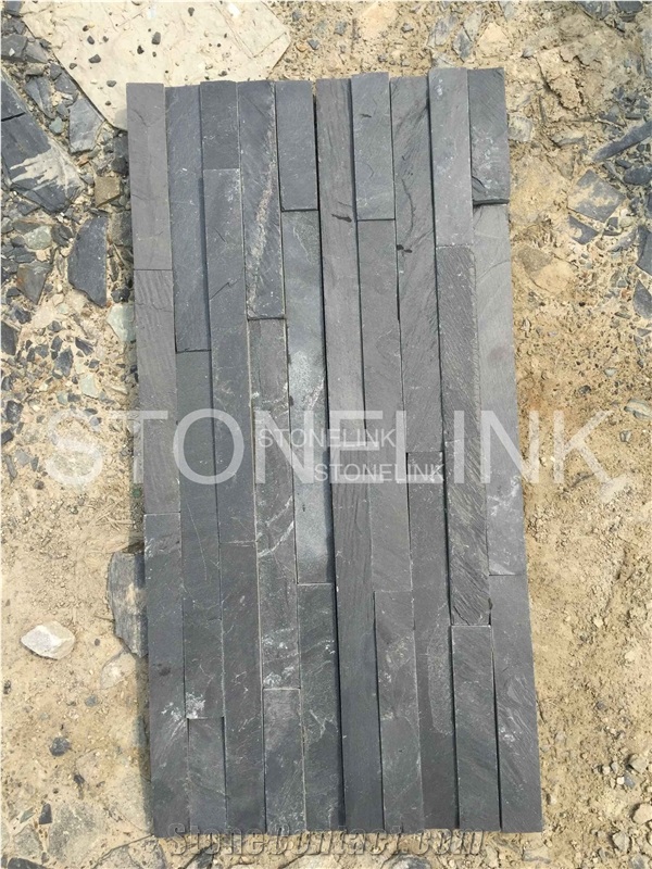 Black Slate Ledge Stone, Black Culture Stone Wall Cladding