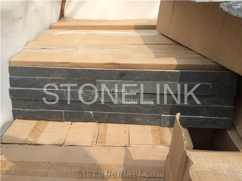 Black Slate Ledge Stone, Black Culture Stone Wall Cladding