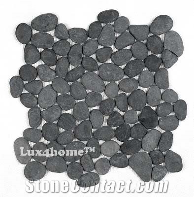Black Pebble Tiles 30x30 - Black Pebbles Mosaic Producer / Exporter