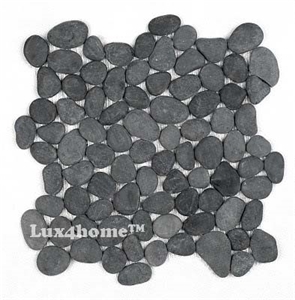 Black Pebble Tiles 30x30 - Black Pebbles Mosaic Producer / Exporter