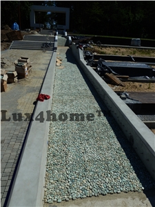 Green Pebble Tiles 30x30 - Green Pebbles on Mesh - Producer / Exporter Directly from Indonesia