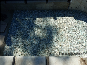 Green Pebble Tiles 30x30 - Green Pebbles on Mesh - Producer / Exporter Directly from Indonesia