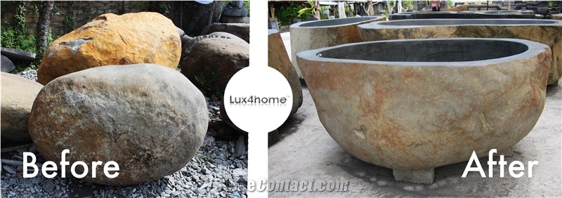 Solid River Stone Sink - Pedestal Stone Sink Producer Looking for Wholesale Distributors