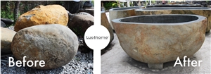 Solid River Stone Sink - Pedestal Stone Sink Producer Looking for Wholesale Distributors