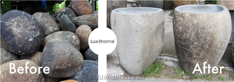 Solid River Stone Sink - Pedestal Stone Sink Producer Looking for Wholesale Distributors