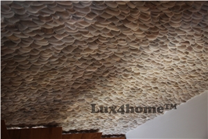 Standing Pebble Tile - Beige Pebble Tiles Pebble Mosaic Exporter & Producer