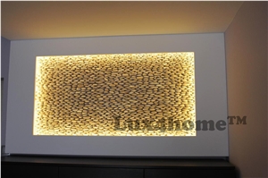 Standing Pebble Tile - Beige Pebble Tiles Pebble Mosaic Exporter & Producer