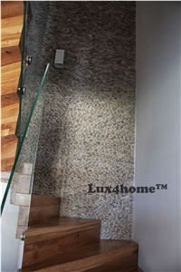 Standing Pebble Tile - Beige Pebble Tiles Pebble Mosaic Exporter & Producer