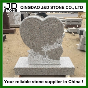 Cheap Heart Shape Pink Flower Granite Engraved Monuments Cheap Heart Shape Pink Flower Granite Engraved Monuments