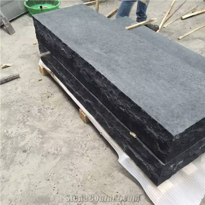 New G684 Black Basalt Stairs Steps Elments Top Flamed and Brushed Sides Split Competitive Prices