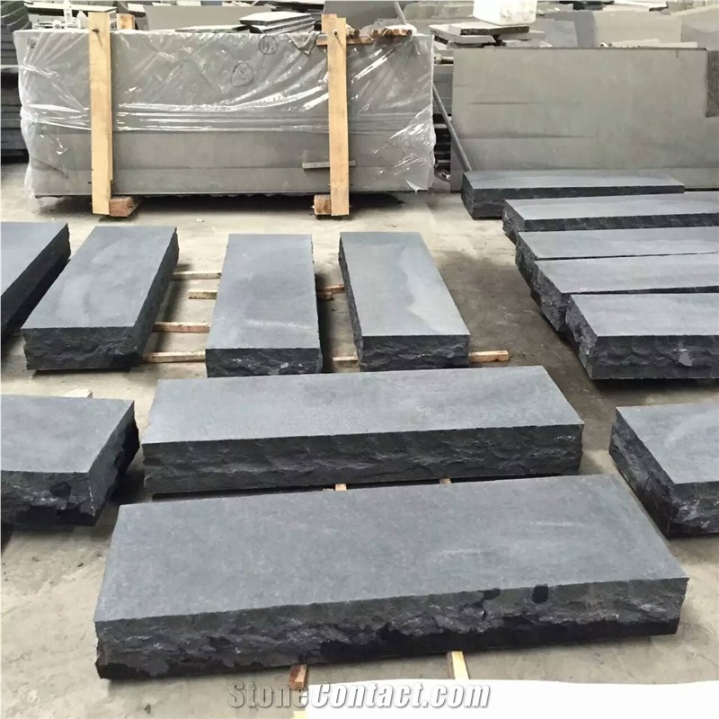 New G684 Black Basalt Stairs Steps Elments Top Flamed and Brushed Sides Split Competitive Prices