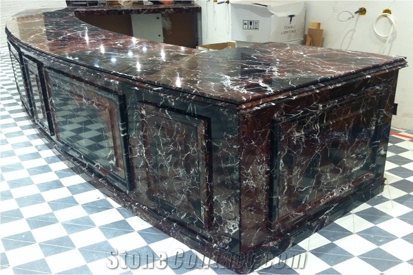 Rosso Levanto Marble Reception Counter