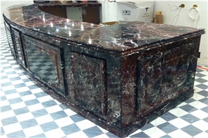 Rosso Levanto Marble Reception Counter