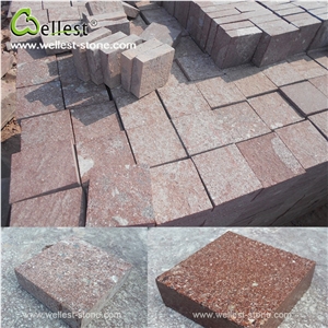 Flamed Ocean Red Porphyry Exterior Flooring and Wall Cladding Tile