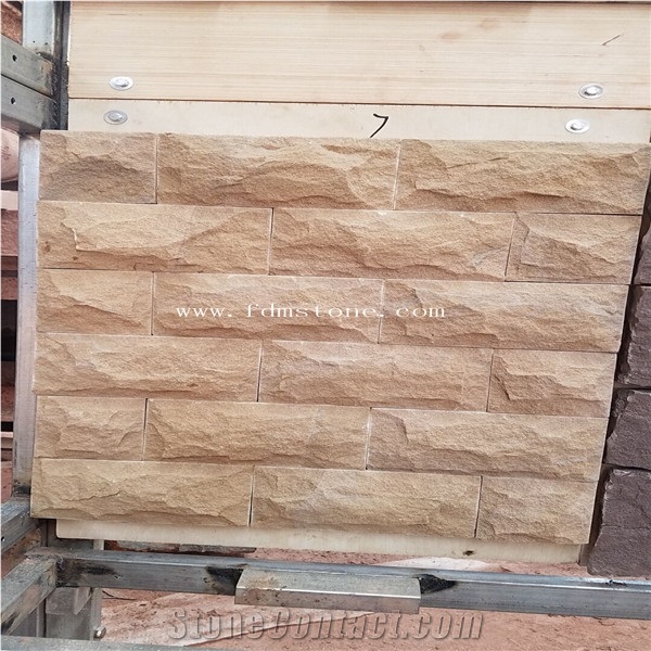 China Grey White Sandstone Mushroom Finishing Wall Cladding Tiles, Natural Split Face Castle Sandstone Exterior Decoration