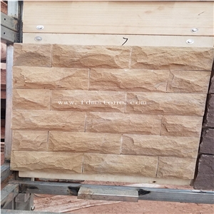 China Grey White Sandstone Mushroom Finishing Wall Cladding Tiles, Natural Split Face Castle Sandstone Exterior Decoration