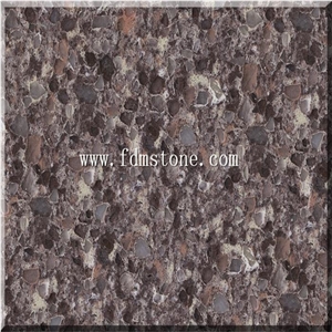 Colourful Diamond Quartz Big Slab,Coffee Brown Shell Artificial Solid Surface Quartz Walling and Flooring Tiles