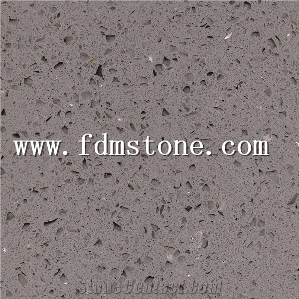 Crystal Light Grey Quartz Big Slab, Artificial Stone Crazy Flower Vein Cut to Size