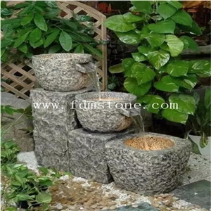 Dancing Stone Water Fountain with Tree,Garden Decoration Of Stone Water Fountain