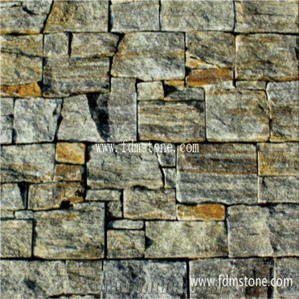 Forest Green Quartz Culture Brick,Random Size Loose Piece Stacked Stone