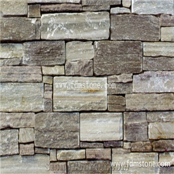 Forest Green Quartz Culture Brick,Random Size Loose Piece Stacked Stone