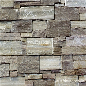 Forest Green Quartz Culture Brick,Random Size Loose Piece Stacked Stone