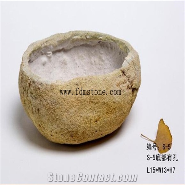 Imitate Stone Plant Pots Wholesale,Round Artificial Stone Pots for Plants