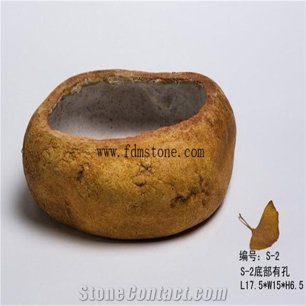 Imitate Stone Plant Pots Wholesale,Round Artificial Stone Pots for Plants
