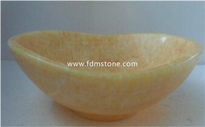 Irregular Honey Onyx Stone Bathroom Vessel Sink,Translucent Onyx Sink,Small Vessel Sink Bowl, Thin Stone Vessel Sinks