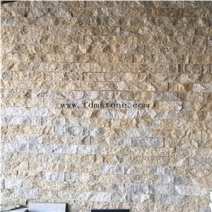 Natual Surface Finishing Yellow Color Skin Granite Wall Cultured Stone Design, Stacked Stone Wall