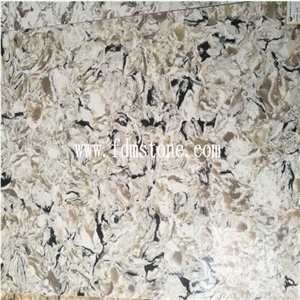 Serra White Quartz Big Slab,Milk White Artificial Engineered Stone,Solid Surface Quartz with Crazy Vein