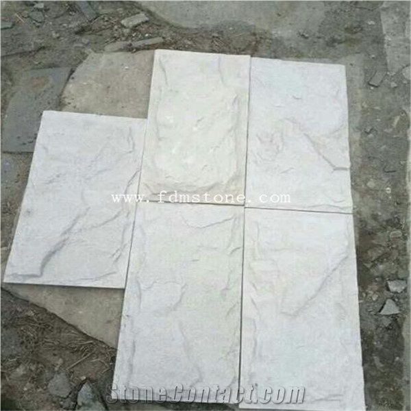 Sichuan Green Sandstone Mushroom Finishing Wall Cladding Tiles, Natural Split Face Castle Sandstone Exterior Decoration