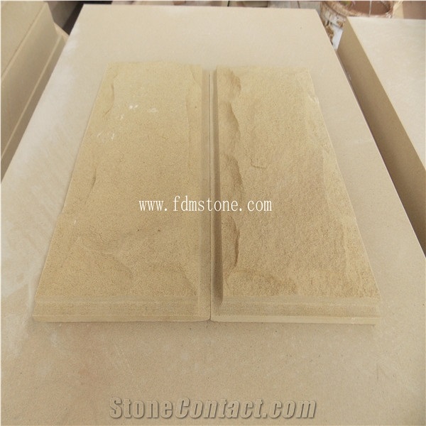 Sichuan Green Sandstone Mushroom Finishing Wall Cladding Tiles, Natural Split Face Castle Sandstone Exterior Decoration
