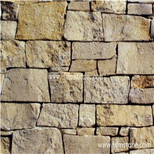 Tumbled Beige White Travertine Thick Wall Cladding,Loose Rock Pattern