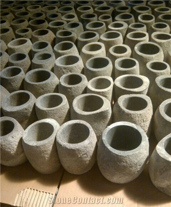 Natural Stone Grey Basalt Bathroom Accesories, Toothbrush Holders