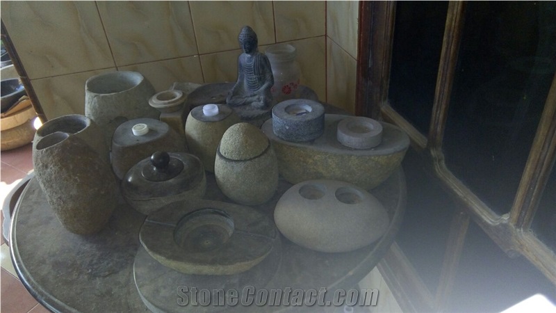 Natural Stone Grey Basalt Bathroom Accesories, Toothbrush Holders
