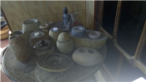 Natural Stone Grey Basalt Bathroom Accesories, Toothbrush Holders