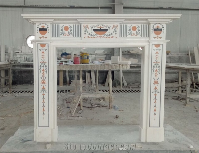 Multi-Color Marble Firelace Mantel