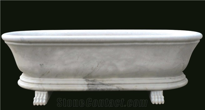 White Marble Bathtub with Two Legs