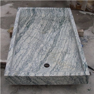 White Marble with Veins Shower Tray Base