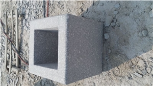 G375 Grey Granite Square Flower Pot, Outdoor Planters