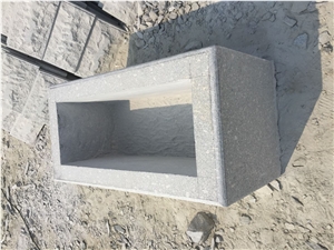G375 Grey Granite Square Flower Pot, Outdoor Planters