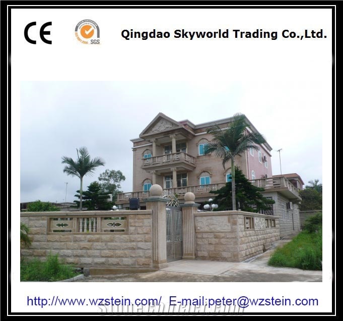 Grey Granite Mushroom Stone Wall Stone
