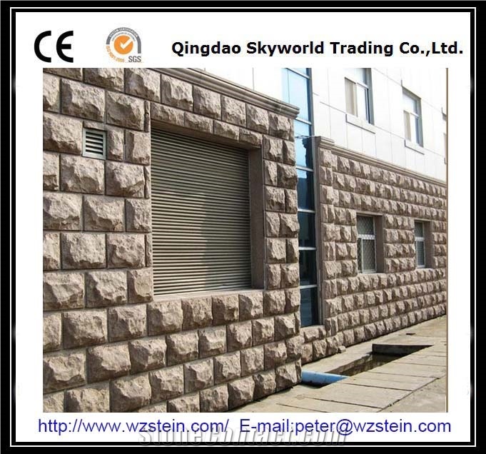 Grey Granite Mushroom Stone Wall Stone