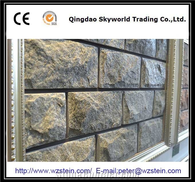 Grey Granite Mushroom Stone Wall Stone