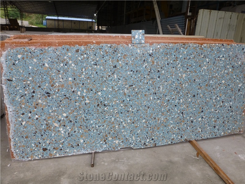 Artificial Granite Big Slab Granite Chinese Artificial Granite Mixed Color Artificial Granite Tiles