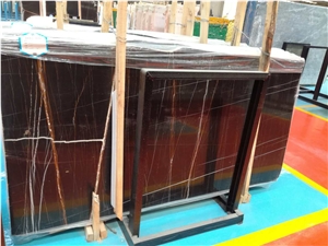 Noir Aziza Saint Laurent Gold Black Slab with Golden Vein Nero Tunisi Marble- African Gold Tunisian Black Marble
