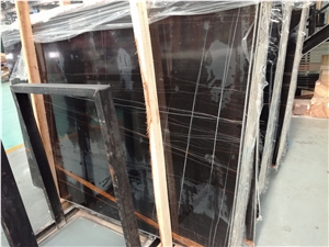 Noir Aziza Saint Laurent Gold Black Slab with Golden Vein Nero Tunisi Marble- African Gold Tunisian Black Marble